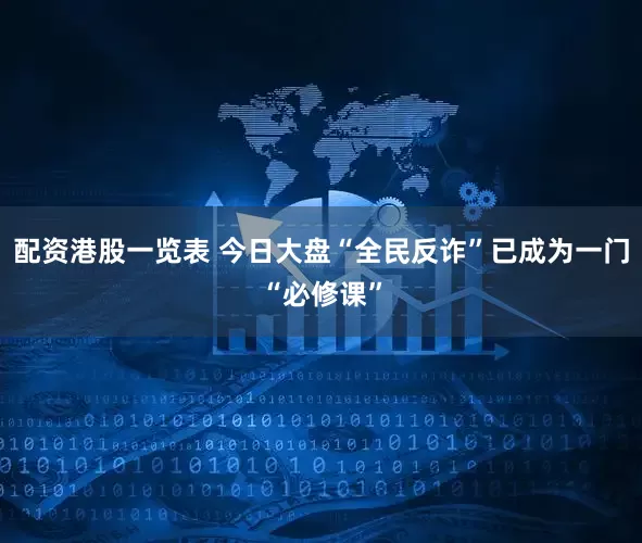 配资港股一览表 今日大盘“全民反诈”已成为一门“必修课”